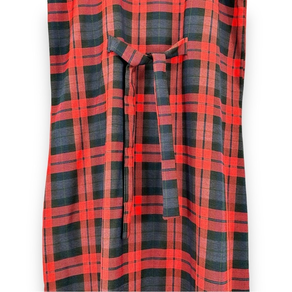 Vintage Made in USA Dressing Clio Red Plaid Sleeveless Midi / Maxi Dress sz M - Picture 5 of 8